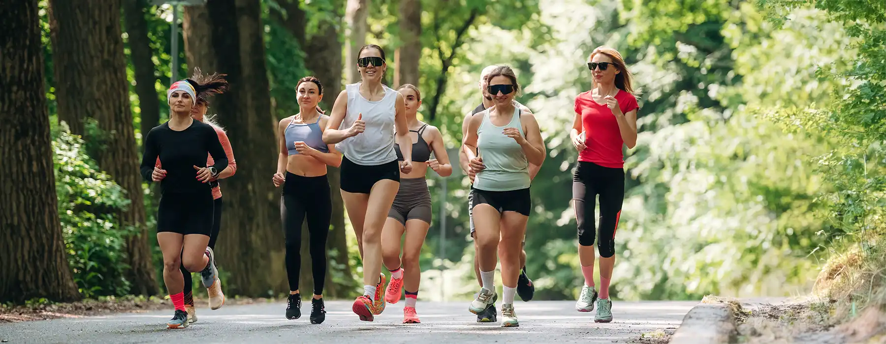 Morning Jogging by a group of women