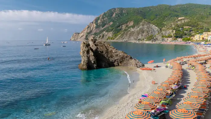 Pebble beach monterosso Cinque Terre Italy