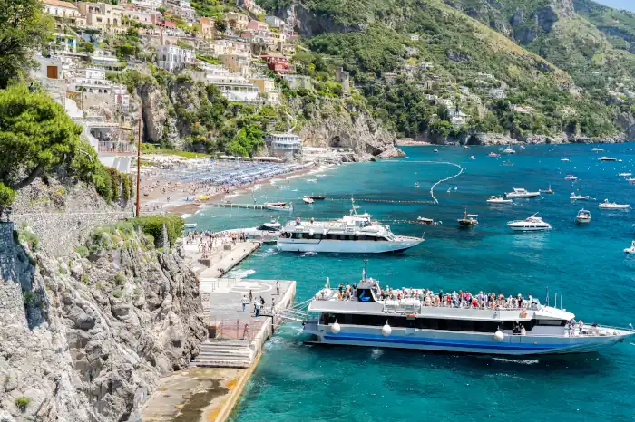 Tyrrhenian sea coast in Positano Italy