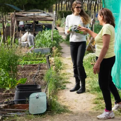 Village life habits women exchanging vegetables