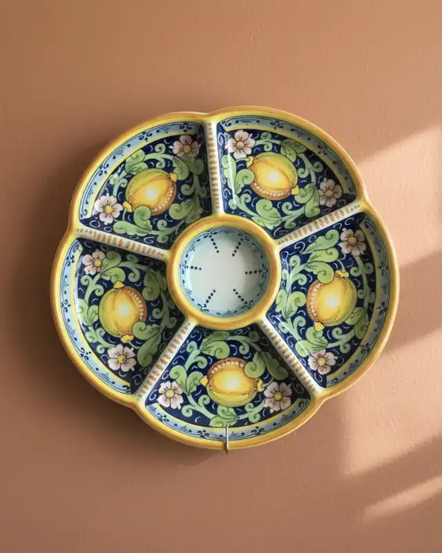 Ceramic Tray Plate Pottery Hand Painted Made in Italy 2 Italian Ceramic Decorative Lemons