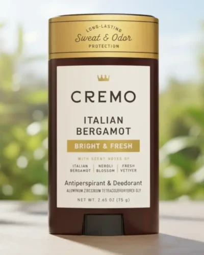 Cremo Italian Bergamot Antiperspirant & Deodorant for Men, 48-hour Sweat and Odor Protection, 2.65oz