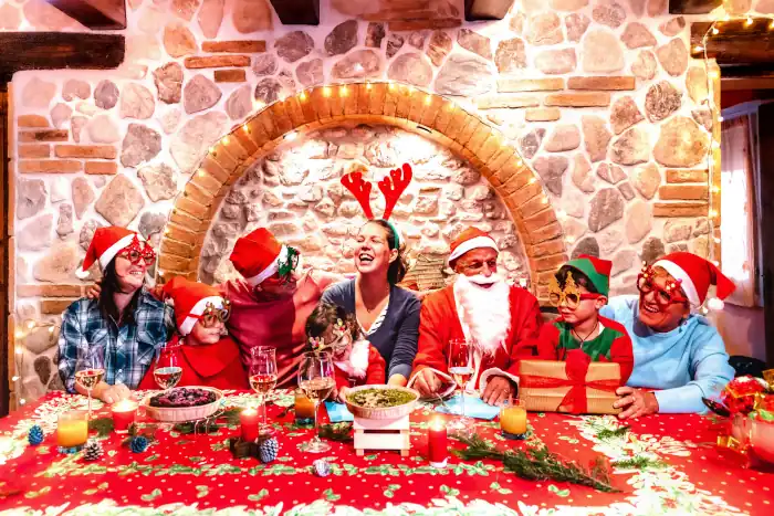 Discover La Befana: Italy’s Magical Epiphany Traditions 9 Family on santa clothes having fun