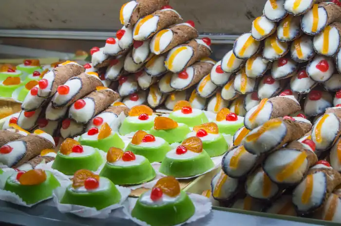 Sicilian desserts cassate e cannoli