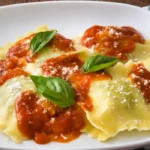 Cozy Up with Italian Winter Culinary Traditions, ravioli with tomato sauce grated cheese and basil