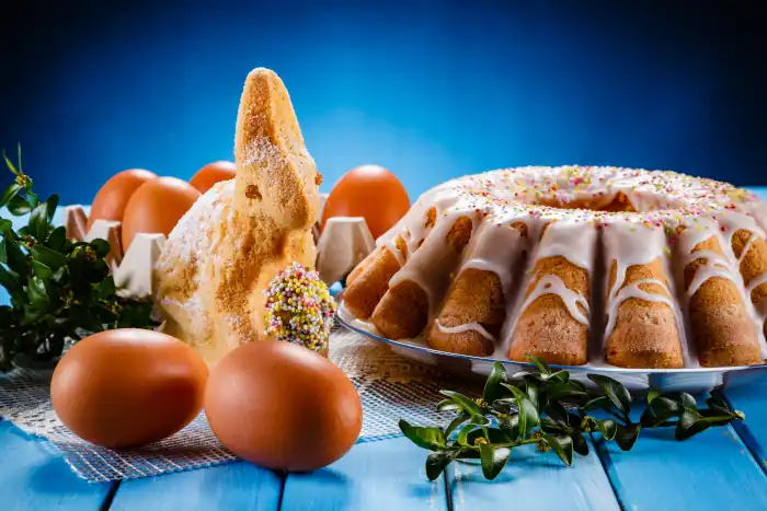 easter bunny candy with cake